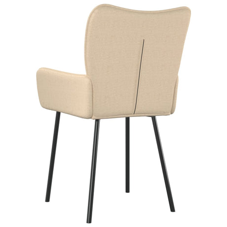 Eetkamerstoelen 2 st stof crèmekleurig - AllerleiShop