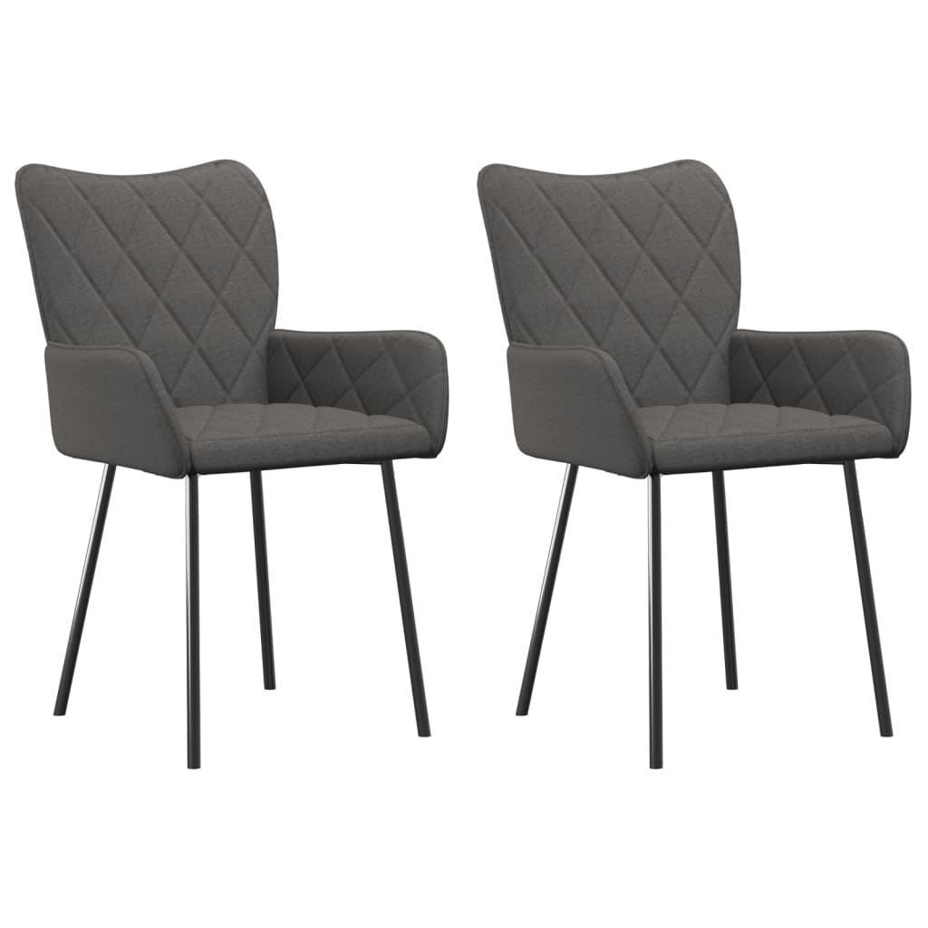 Eetkamerstoelen 2 st stof donkergrijs - AllerleiShop