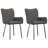 Eetkamerstoelen 2 st stof donkergrijs - AllerleiShop