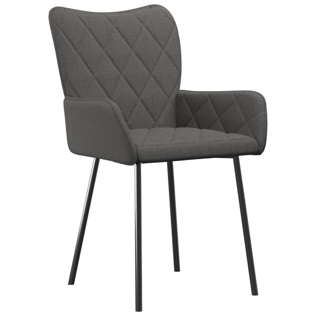 Eetkamerstoelen 2 st stof donkergrijs - AllerleiShop