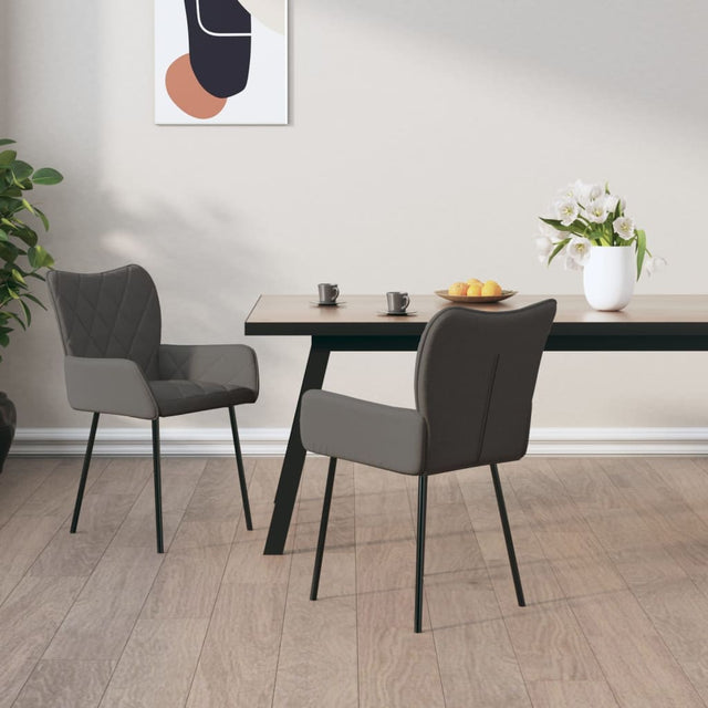 Eetkamerstoelen 2 st stof donkergrijs - AllerleiShop