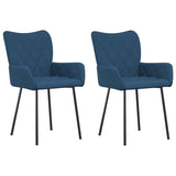 Eetkamerstoelen 2 st stof blauw - AllerleiShop