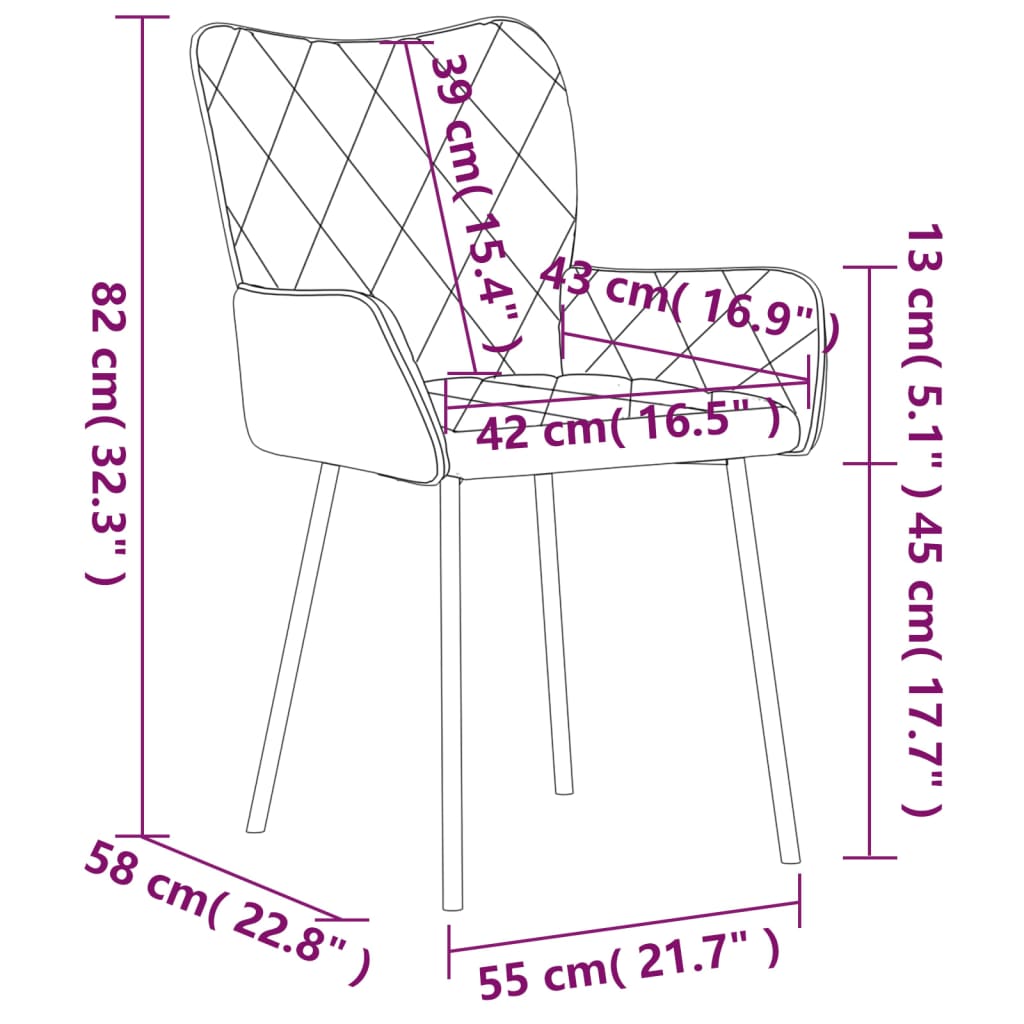 Eetkamerstoelen 2 st stof blauw - AllerleiShop