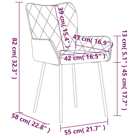 Eetkamerstoelen 2 st stof blauw - AllerleiShop