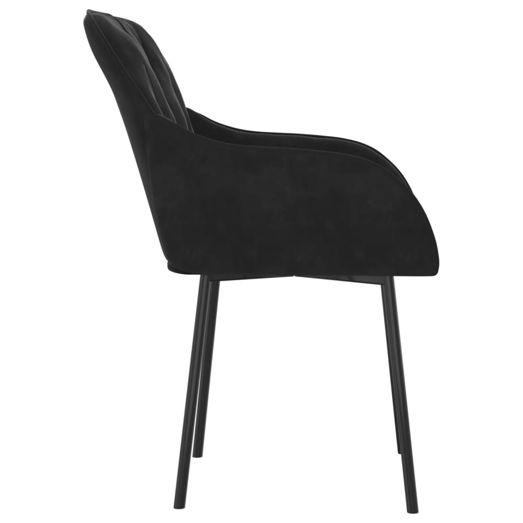 Eetkamerstoelen 2 st fluweel zwart - AllerleiShop