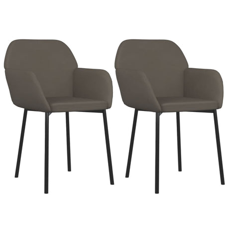 Eetkamerstoelen 2 st fluweel donkergrijs - AllerleiShop