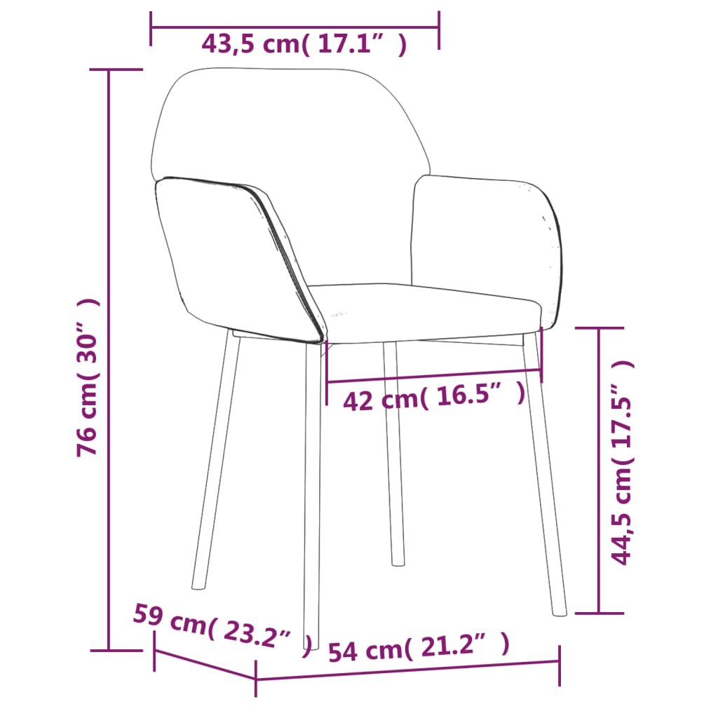 Eetkamerstoelen 2 st fluweel donkergrijs - AllerleiShop