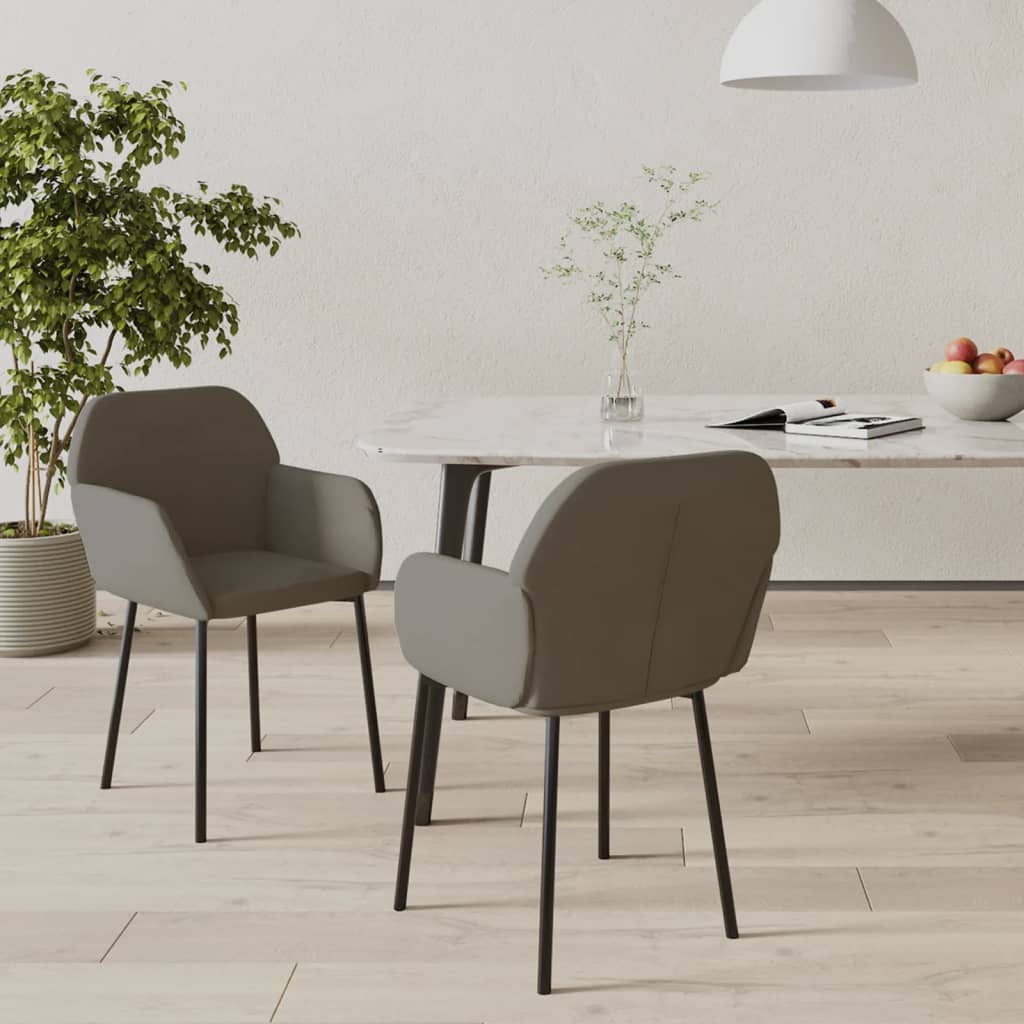 Eetkamerstoelen 2 st fluweel donkergrijs - AllerleiShop