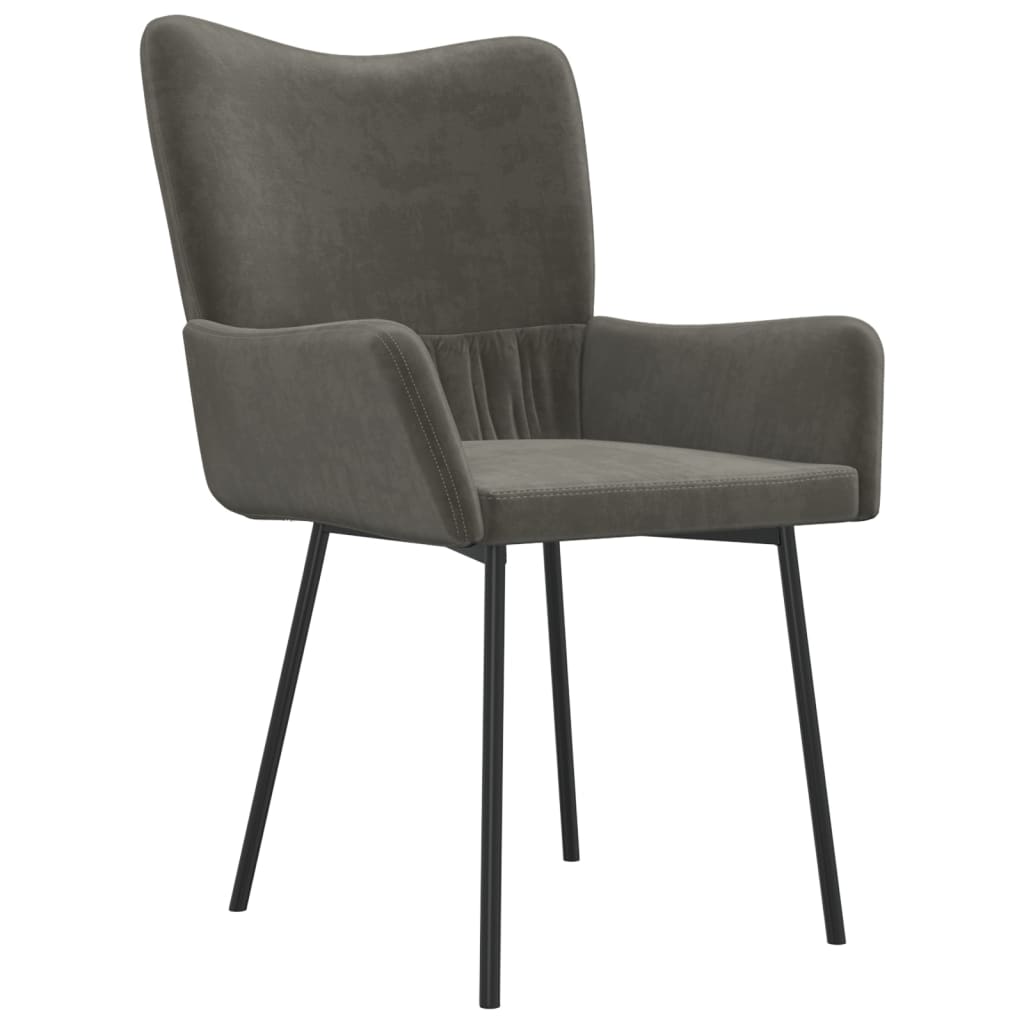 Eetkamerstoelen 2 st fluweel donkergrijs - AllerleiShop