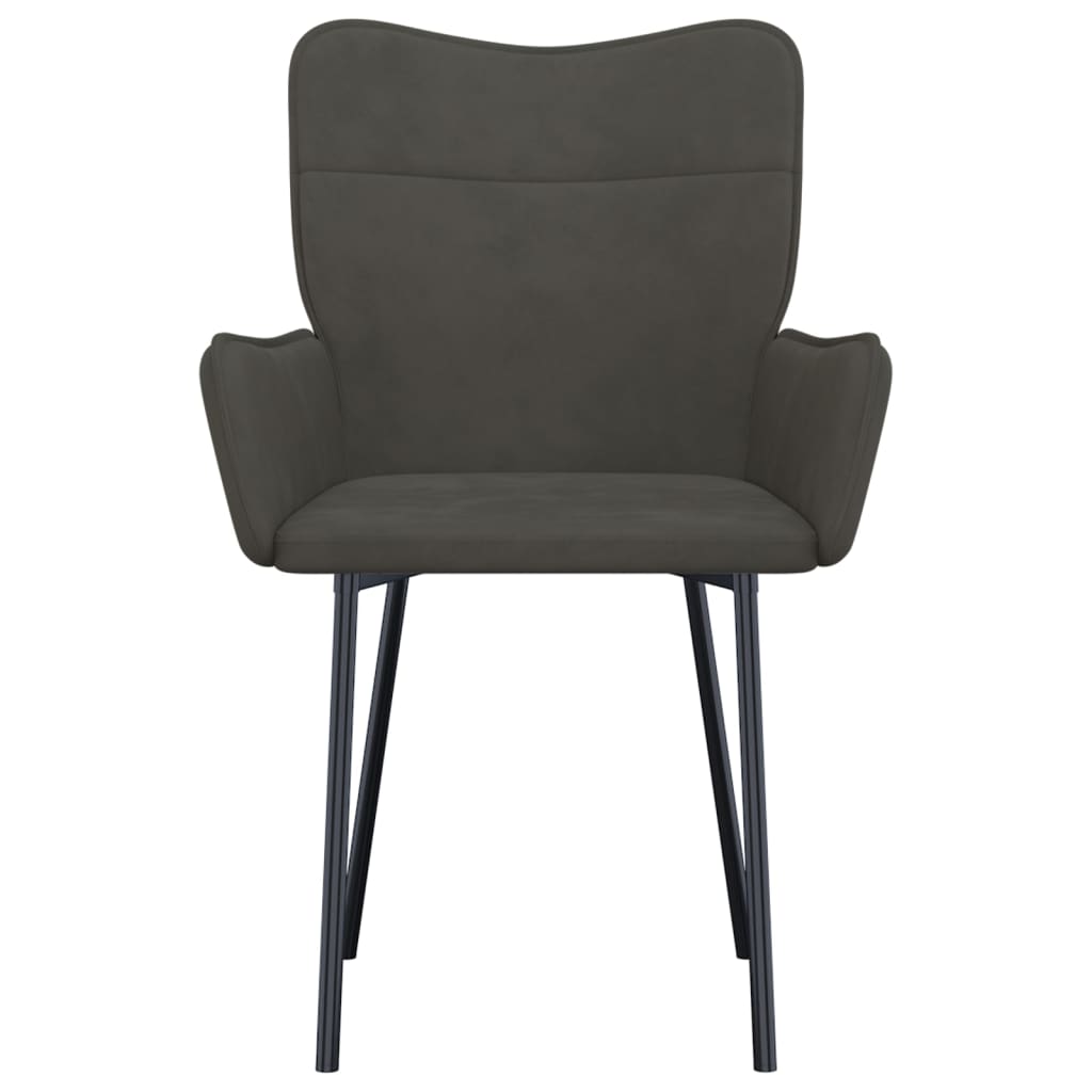 Eetkamerstoelen 2 st fluweel donkergrijs - AllerleiShop