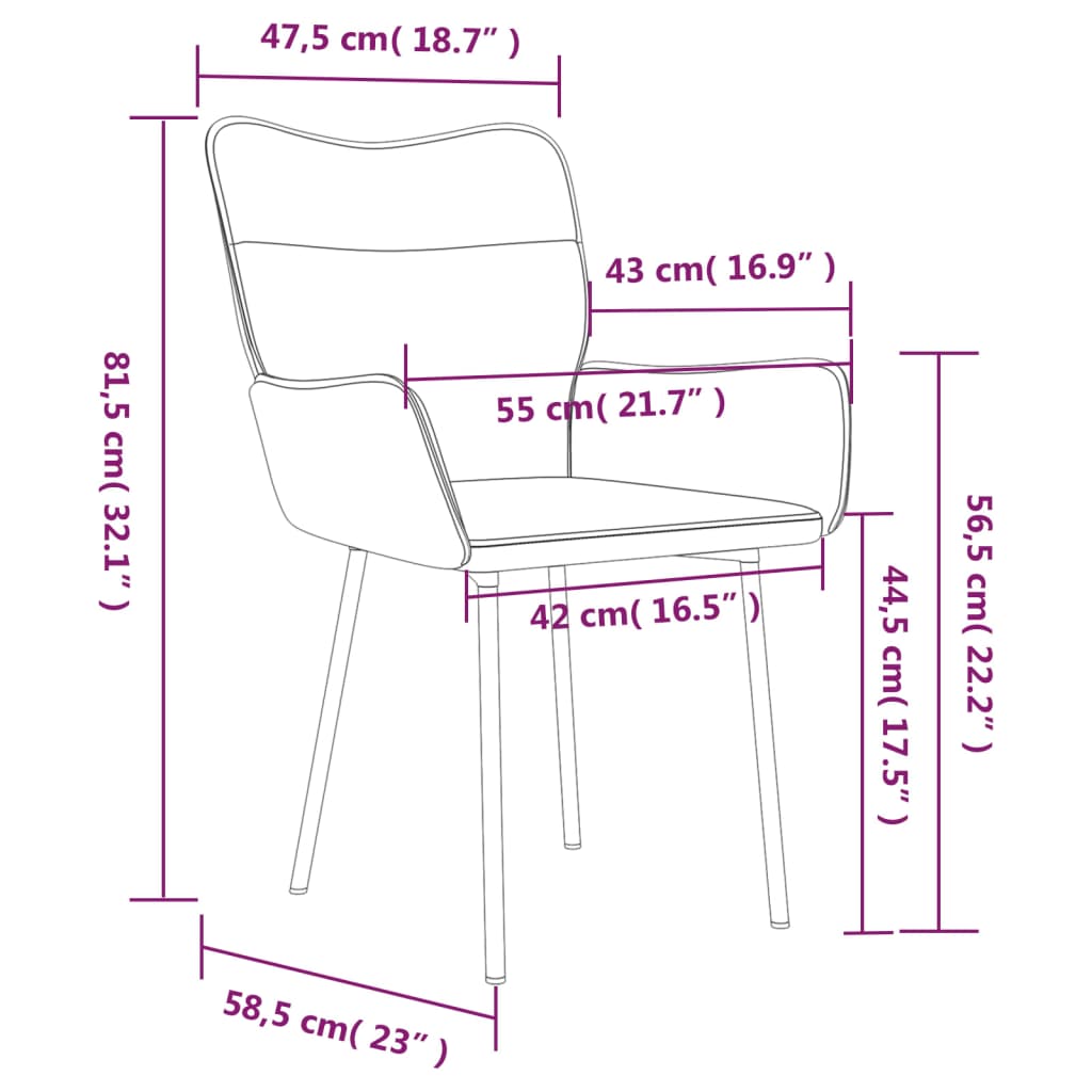 Eetkamerstoelen 2 st fluweel donkergrijs - AllerleiShop