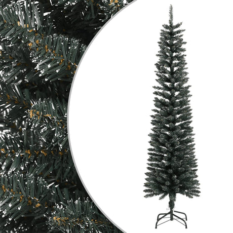 Kunstkerstboom met standaard smal 180 cm PVC groen - AllerleiShop