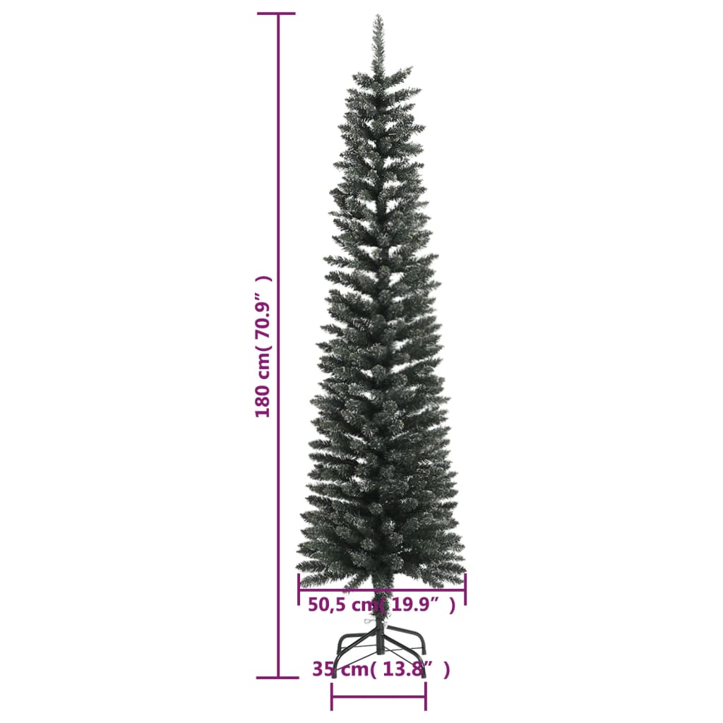 Kunstkerstboom met standaard smal 180 cm PVC groen - AllerleiShop