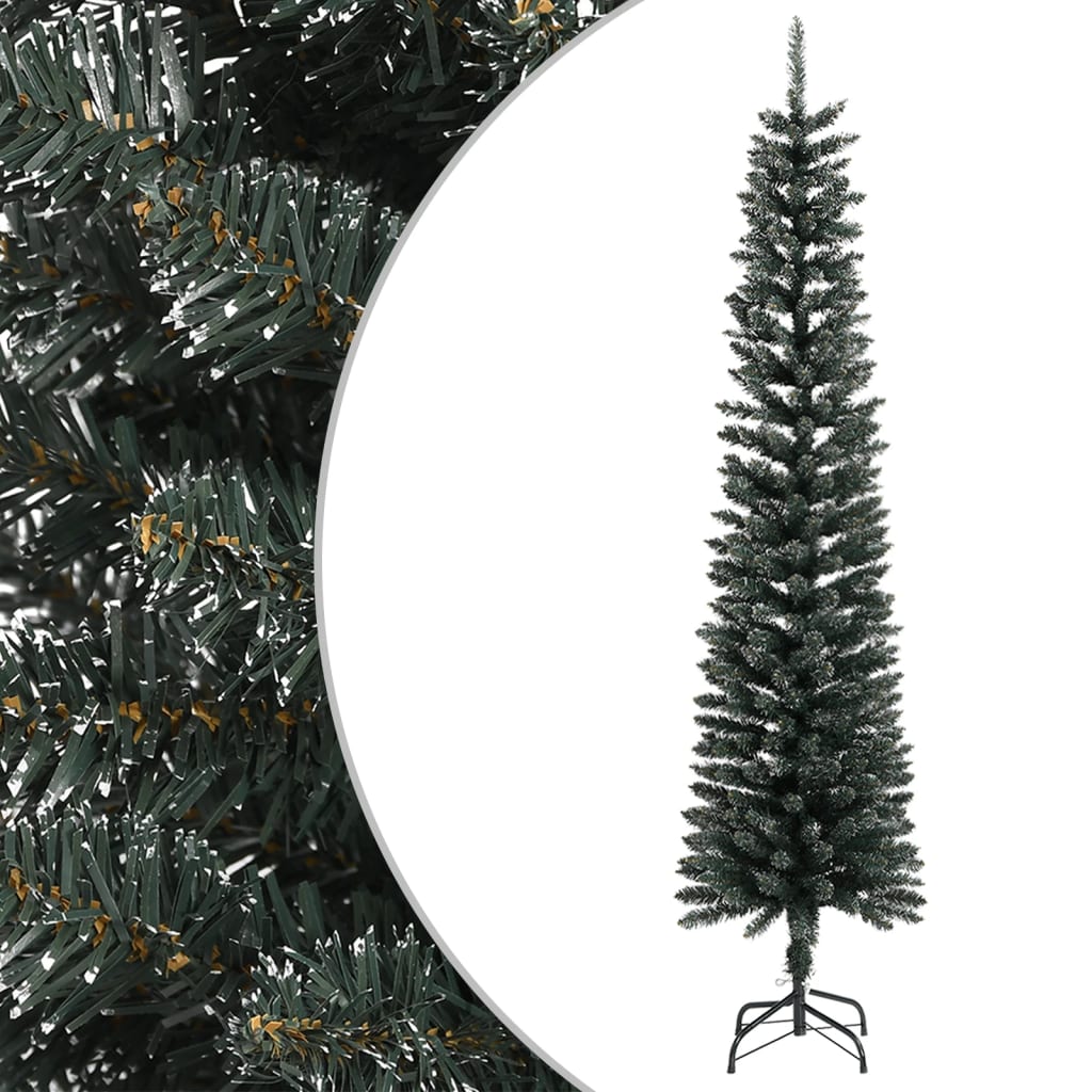 Kunstkerstboom met standaard smal 240 cm PVC groen - AllerleiShop