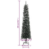 Kunstkerstboom met standaard smal 240 cm PVC groen - AllerleiShop