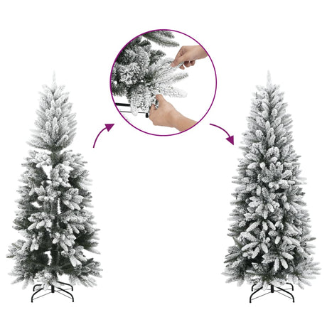 Kunstkerstboom met sneeuw 120 cm PVC en PE - AllerleiShop