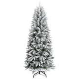 Kunstkerstboom met sneeuw 210 cm PVC en PE - AllerleiShop