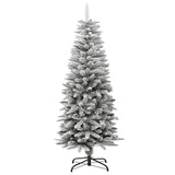 Kunstkerstboom met sneeuw smal 120 cm PVC en PE - AllerleiShop