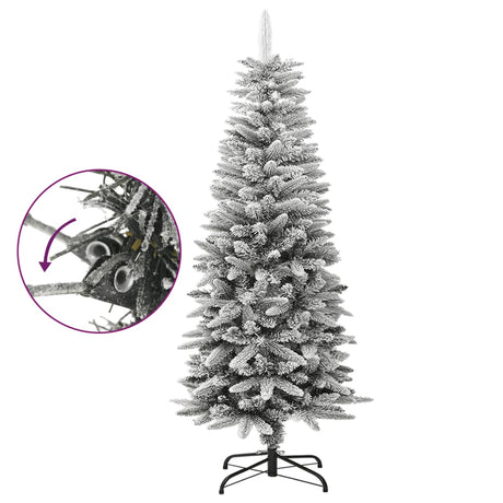 Kunstkerstboom met sneeuw smal 120 cm PVC en PE - AllerleiShop