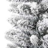 Kunstkerstboom met sneeuw smal 120 cm PVC en PE - AllerleiShop