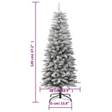 Kunstkerstboom met sneeuw smal 120 cm PVC en PE - AllerleiShop