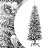 Kunstkerstboom met sneeuw smal 150 cm PVC en PE - AllerleiShop