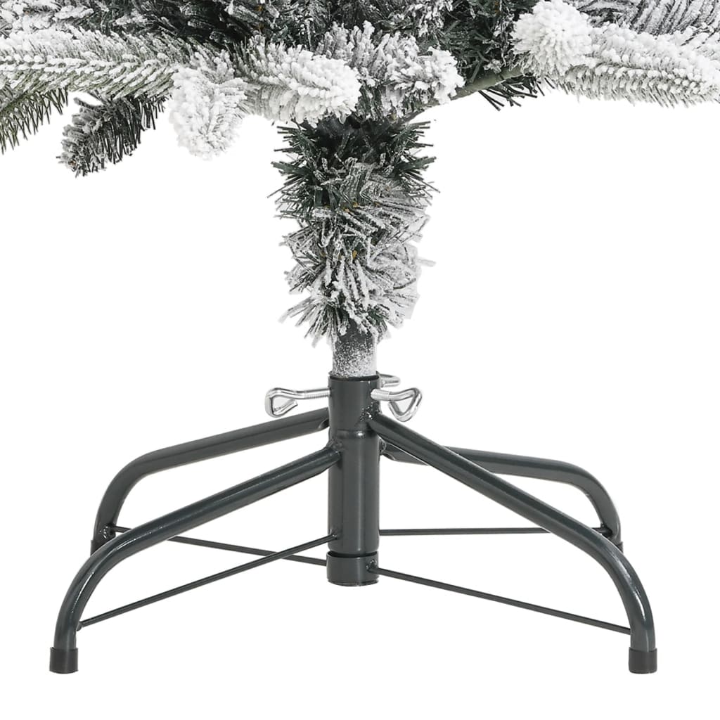 Kunstkerstboom met sneeuw smal 150 cm PVC en PE - AllerleiShop