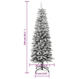 Kunstkerstboom met sneeuw smal 150 cm PVC en PE - AllerleiShop