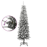 Kunstkerstboom met sneeuw smal 180 cm PVC en PE - AllerleiShop