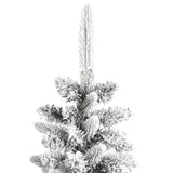 Kunstkerstboom met sneeuw smal 180 cm PVC en PE - AllerleiShop