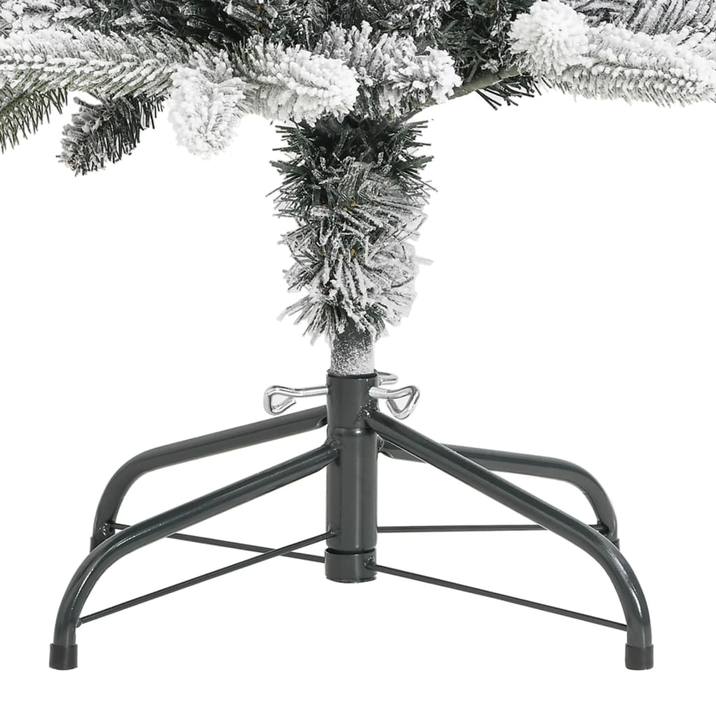 Kunstkerstboom met sneeuw smal 210 cm PVC en PE - AllerleiShop