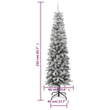 Kunstkerstboom met sneeuw smal 210 cm PVC en PE - AllerleiShop