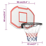 Basketbalbord 90x60x2 cm polyetheen wit