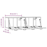 Wandkasten 2 st 80x36,5x35 cm bewerkt hout hoogglans wit