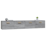 Wandkasten 2 st 100x36,5x35 cm bewerkt hout grijs sonoma