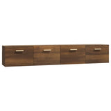 Wandkasten 2 st 100x36,5x35 cm bewerkt hout bruin eikenkleur