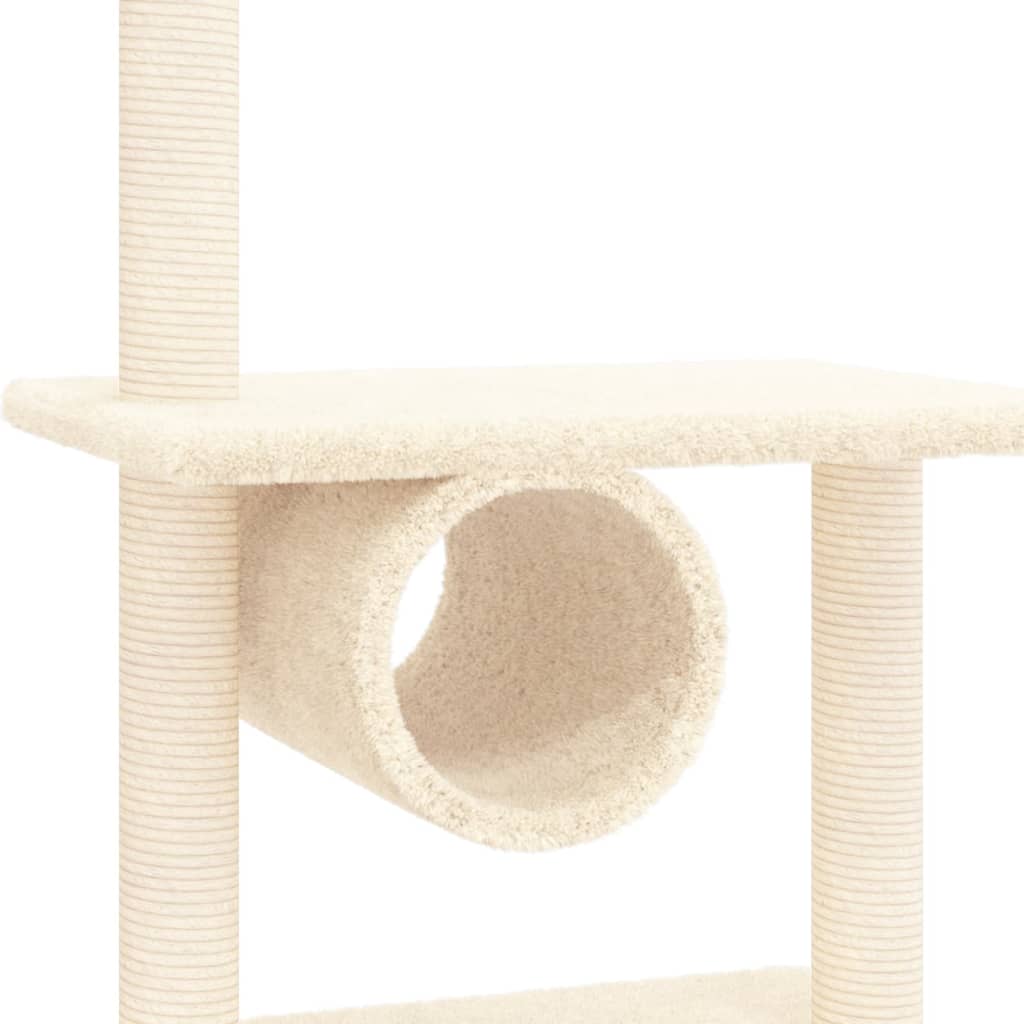 Kattenmeubel met sisal krabpalen 279 cm crèmekleurig