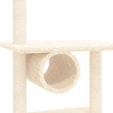 Kattenmeubel met sisal krabpalen 279 cm crèmekleurig