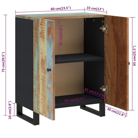 Dressoir 60x33x75 cm massief gerecycled hout - AllerleiShop