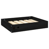 Hondenmand 51,5x44x9 cm massief grenenhout zwart - AllerleiShop