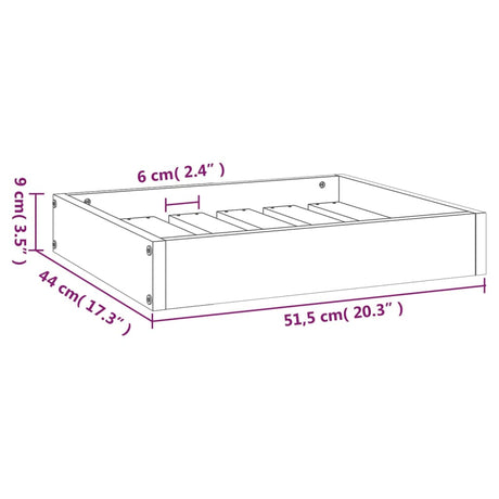 Hondenmand 51,5x44x9 cm massief grenenhout zwart - AllerleiShop