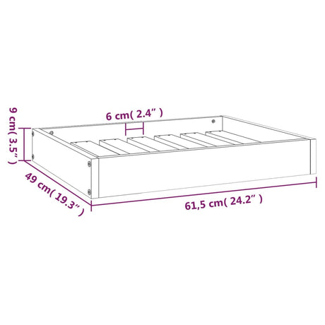 Hondenmand 61,5x49x9 cm massief grenenhout wit - AllerleiShop