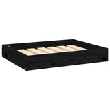 Hondenmand 61,5x49x9 cm massief grenenhout zwart - AllerleiShop