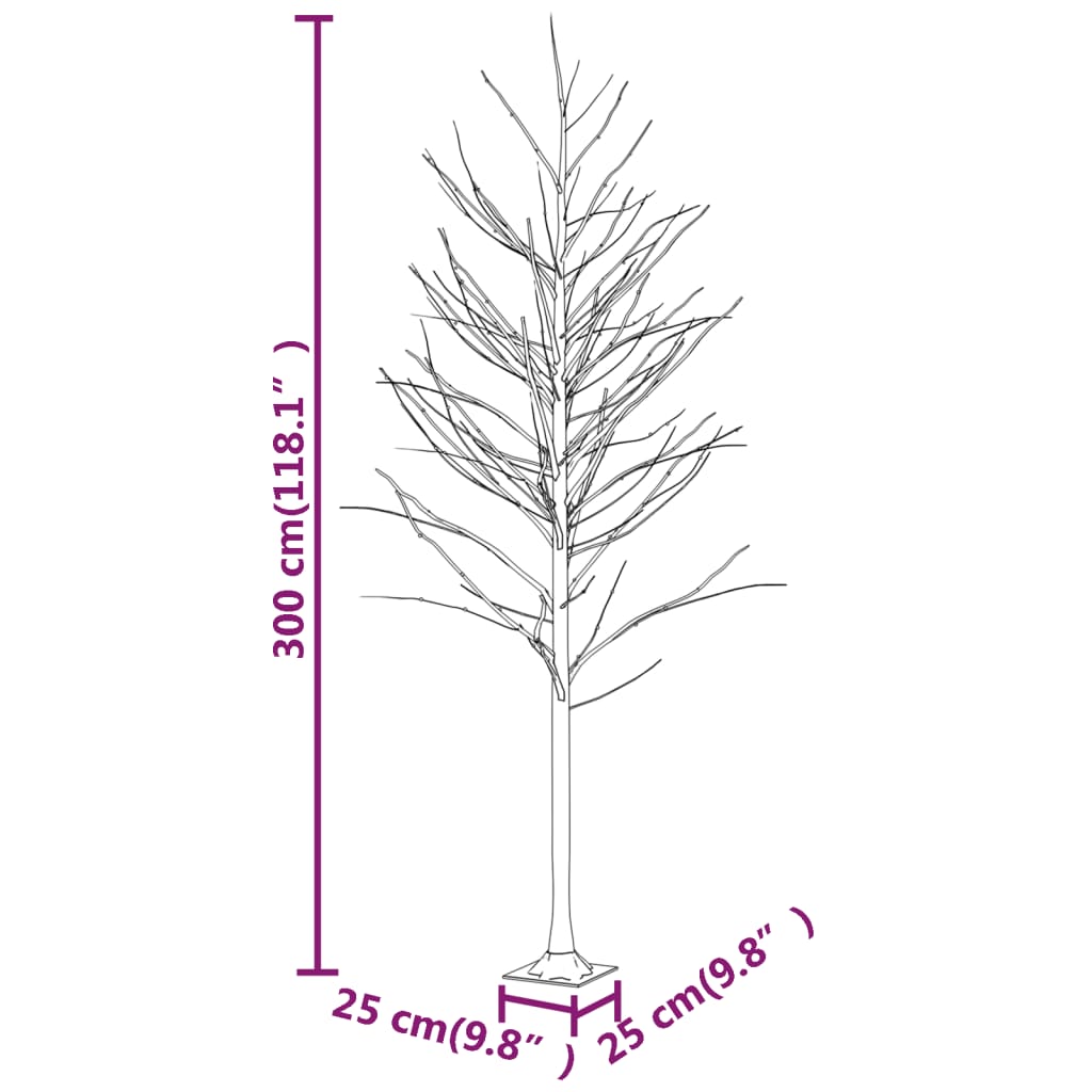 Berkenboom LED 240 LED's warmwit 300 cm wit - AllerleiShop