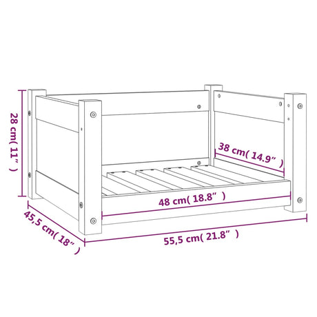 Hondenmand 55,5x45,5x28 cm massief grenenhout honingbruin - AllerleiShop