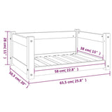 Hondenmand 65,5x50,5x28 cm massief grenenhout zwart - AllerleiShop