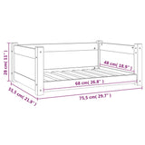 Hondenmand 75,5x55,5x28 cm massief grenenhout honingbruin