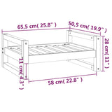 Hondenmand 65,5x50,5x28 cm massief grenenhout wit - AllerleiShop