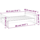 Hondenmand 95,5x65,5x28 cm massief grenenhout wit - AllerleiShop