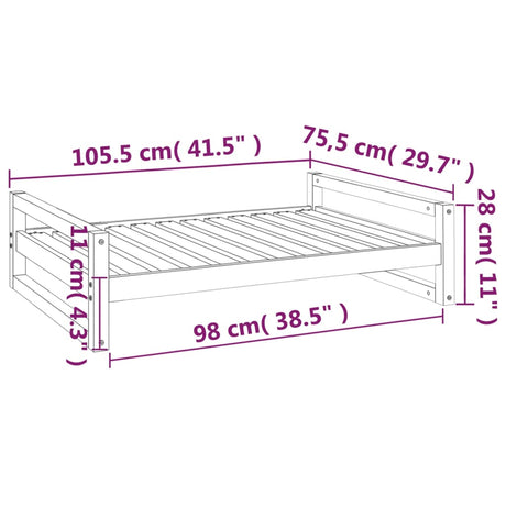 Hondenmand 105,5x75,5x28 cm massief grenenhout - AllerleiShop